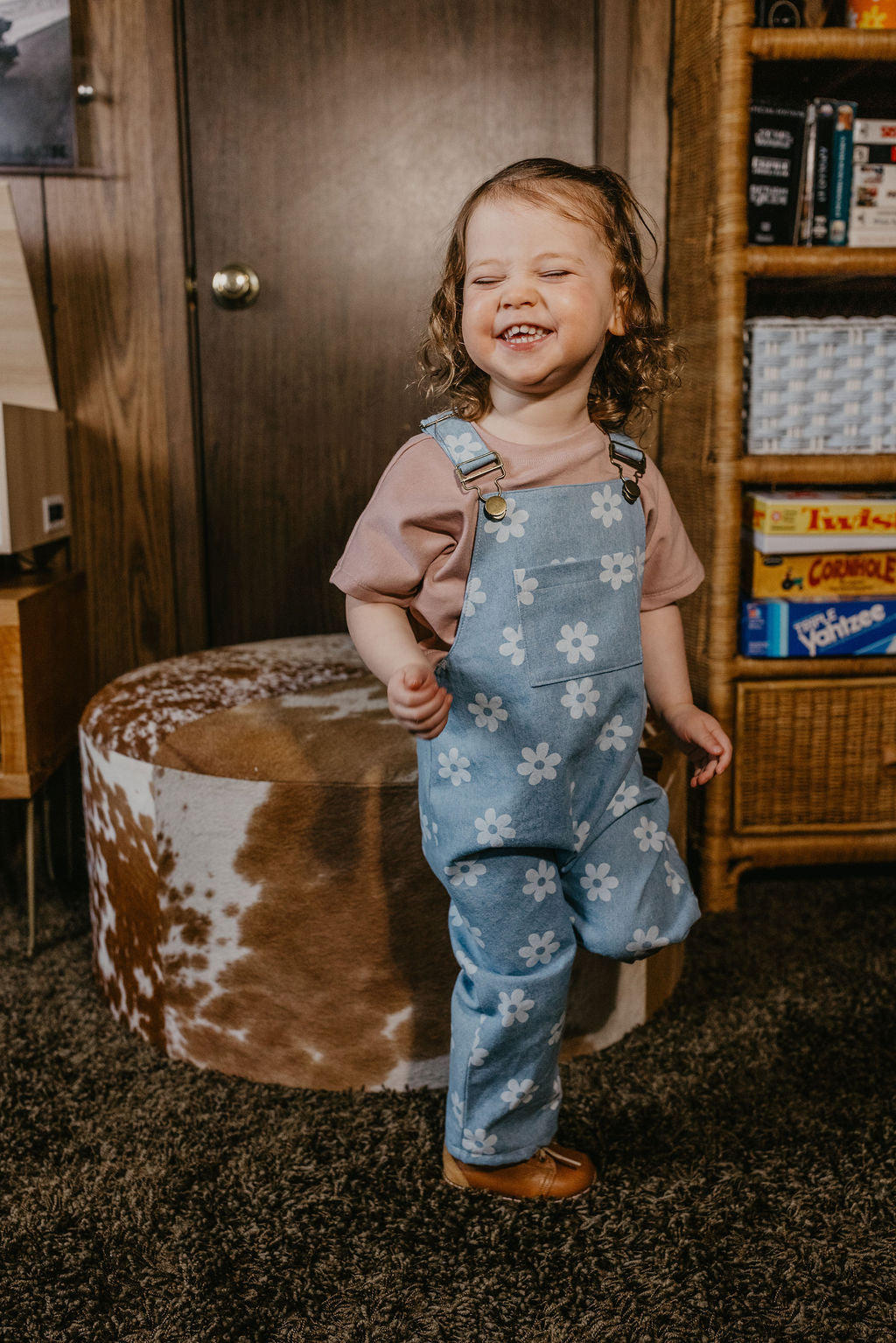 Floral Denim Parker Overalls