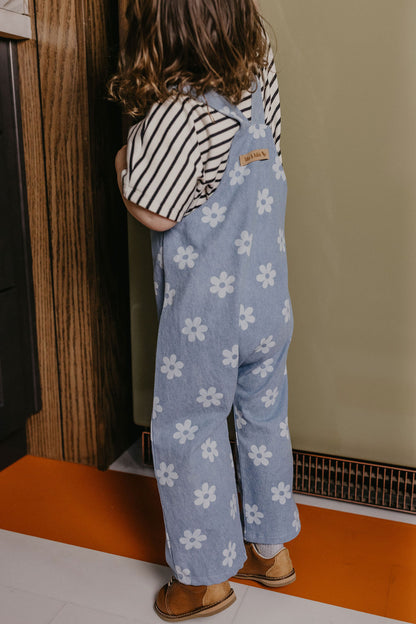 Floral Denim Parker Overalls