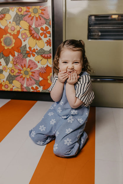 Floral Denim Parker Overalls