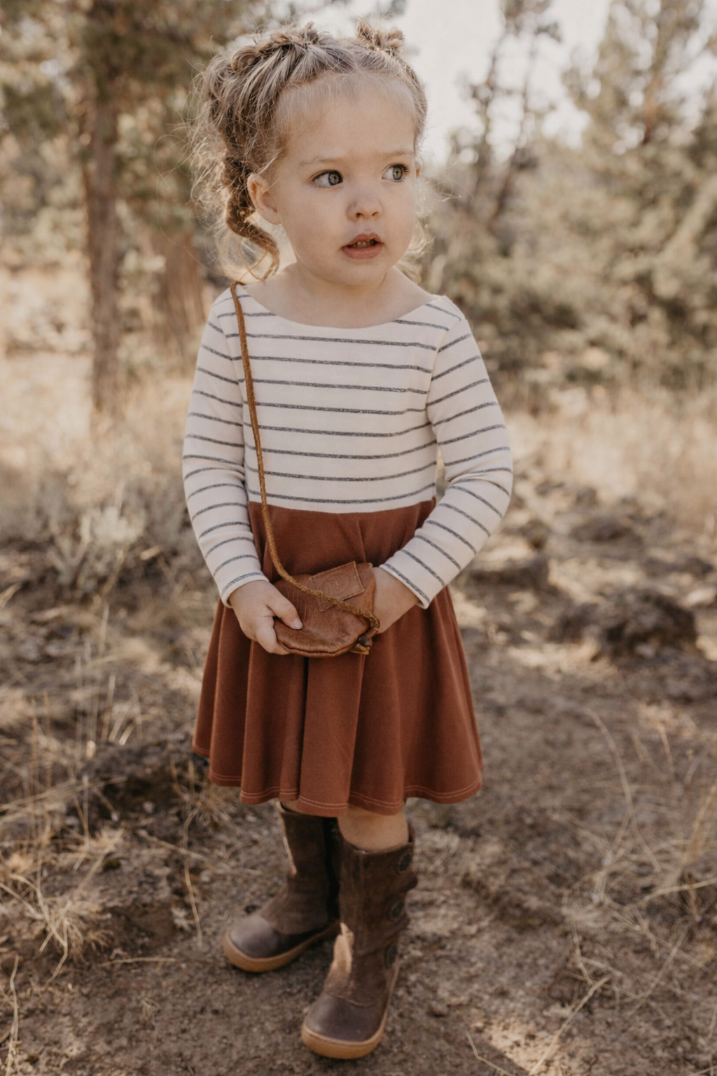 Freya Dress Stripe/ Solid Combo