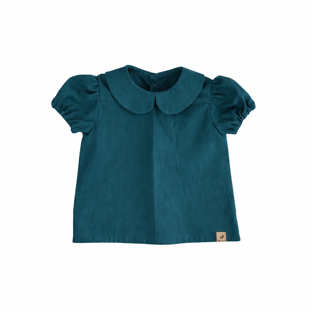 Millie Top with Peter Pan Collar and Puff Sleeves
