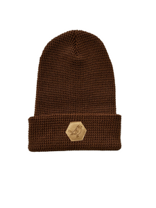 Waffle Beanie with Ultra Suede  Patch