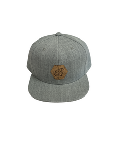 Flat Brim Snap Back Hat with Cork Patch
