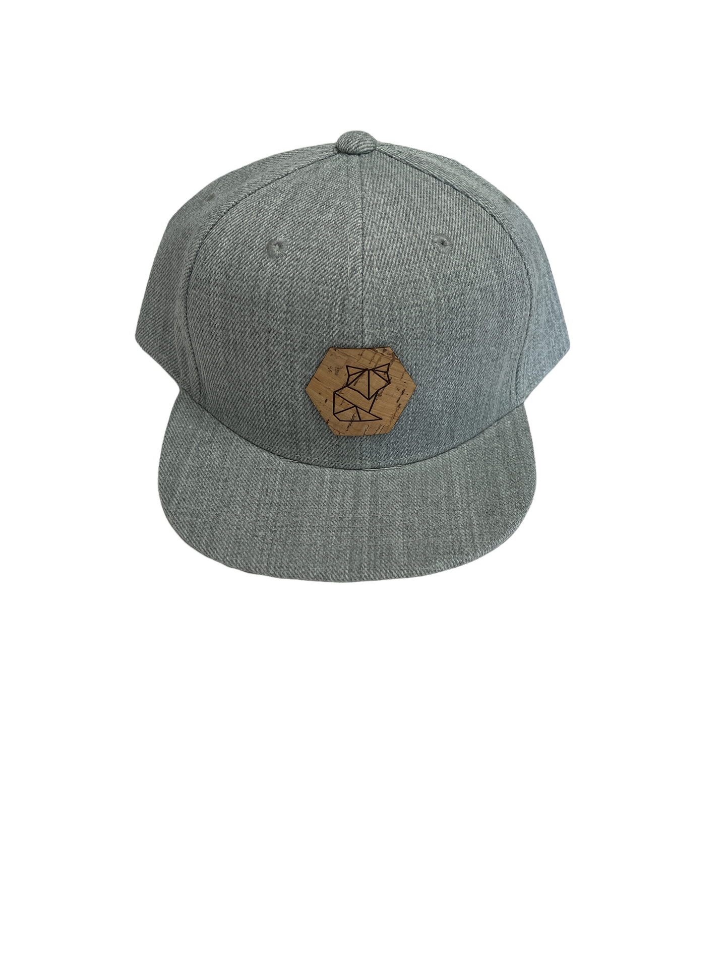 Flat Brim Snap Back Hat with Cork Patch