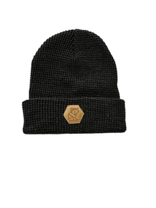 Waffle Beanie with Ultra Suede  Patch
