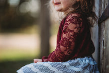 Load image into Gallery viewer, Holiday Lace Lined Bodysuit